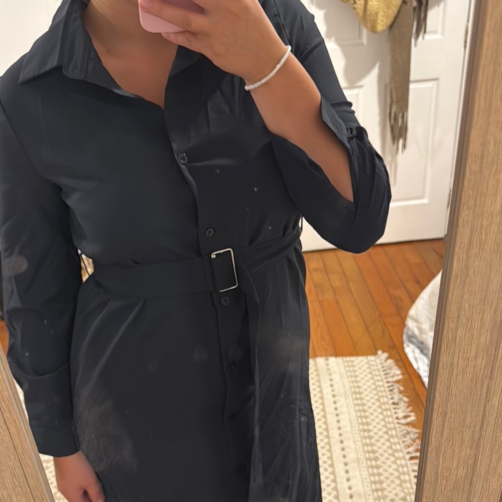 Elegant Black Belted Dress